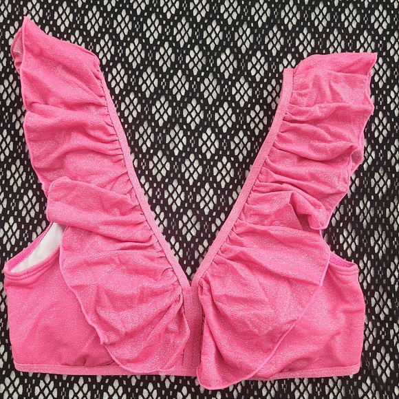 Flirty Pink Bikini Top, Pink W/Shimmer - Picture 3 of 6